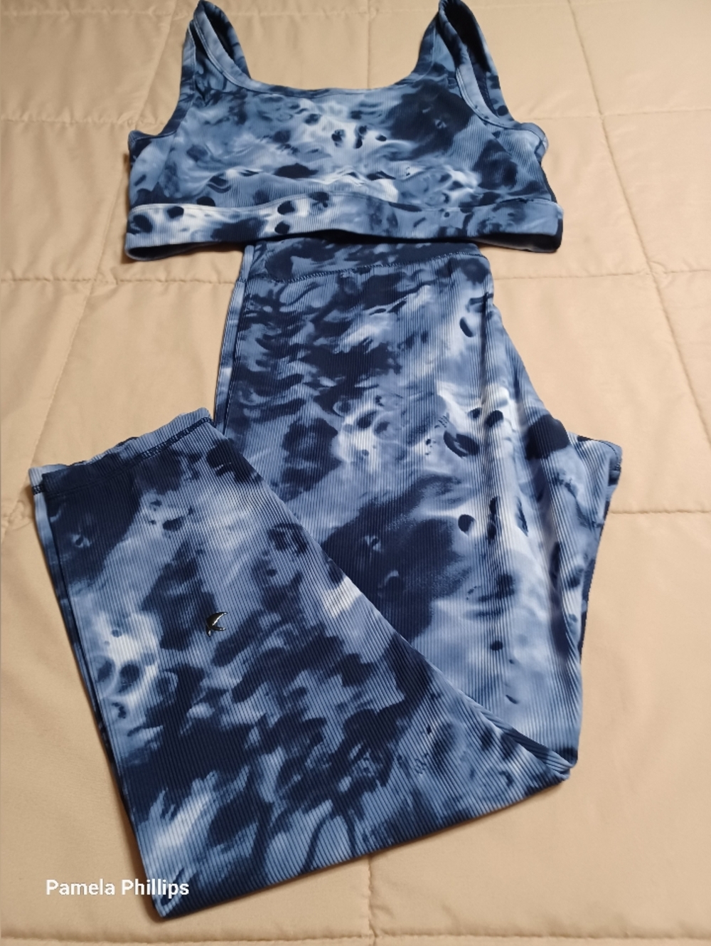 Glyder Navy Blue Tie-Dye Ribbed Active Set